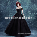 Off shoulder black evening dress black wedding ball gown 2017